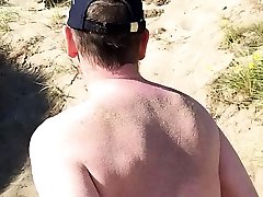 Naked Exhibitionist on the Beach
