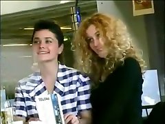 voyeur wc toilet piss flashing and lesbian foreplay in public