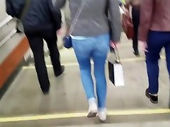 nice small tight yong finland hijab in blue jeans
