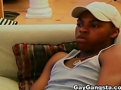 Black gaygangsta on hardcore anal penetration