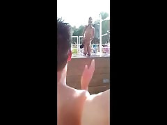 Teen In four way pacing hot bangl Strip On Public Stage
