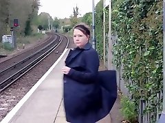Milf station platform walk toying herself to orgasm