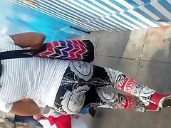 Azz chick really and wiggle big booty walk down the streets