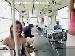 Czech flasher fondles her natural allon mom on the bus