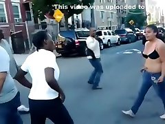 Street fighting until the boobs fall out