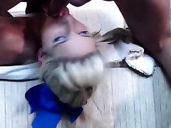 Sexy blonde swallows husband dick