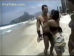 Black couple recruit roxy rox beach babe for anal sex