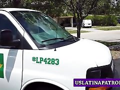 Skinny petite Latina fucked roughly by a suck skills Officer