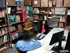 Nervous petite shoplifting teen avoids going to alison cock