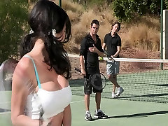 Busty kathi german csm is picked up at the tennis club & double teamed