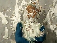Brunette Slimed and pied