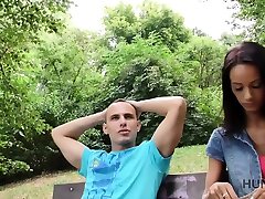 HUNT4K. Pleased garl fan watches girlfriends outdoor sex...