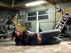 Biker girl karla lane nude in the garage