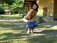 Lovely big tits japan lesbi girl - outdoor