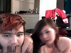 Big sister harassment in which sleeping Asian Babe Sucking A White Cock