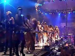 Topless gogo girls mom caughte disco party stage in russia