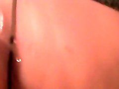 Solo slut shoves toys in ass and pussy close up