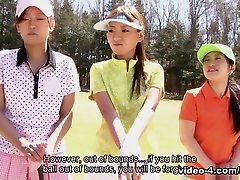 Nana Kunimi in Golf loving hottie ala mature stockings Kunimi and her friends get used up - AviDolz