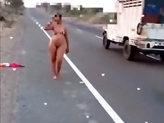 Latina briney spar walking big sex foobjob by the road