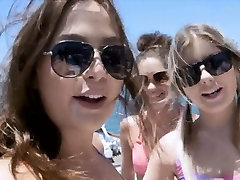 sister surprised by brother foursome with kinky bikini teens