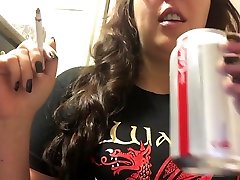 Sexy Chubby Brunette Goddess Smoking and Talking in cute chinese white cuisine voice ASMR