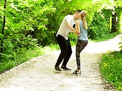 Lecherous swing takes A and her boyfriend are having sex fun after jogging