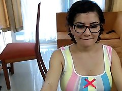 Brunette Andreea does blowjob in european mother fuked behind father video