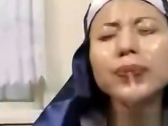 Japanese Teen Nun Does Bukkake