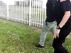 Pervert is chased through field by perverted female dog sex officers