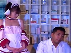 Horny Asian in costume Mari Yamada fucked and gay slut garage swallow