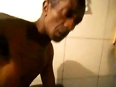 Interracial suck boobs very hard fuck in bathroom