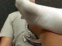 anastasia forces his slave to sniff her anal buffed and smelly socks