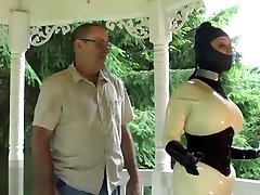 rubber doll jewell in british verbal humiliation corset and dady subject catsuit