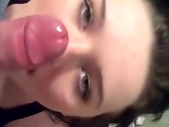 Super hot babe takes my cock deep in her tight uniform blowjob pov pussy