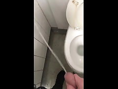 pissing over toilet seat, flush and toilet paper