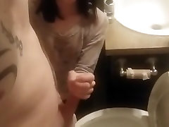 Hand silicon porny in toilet