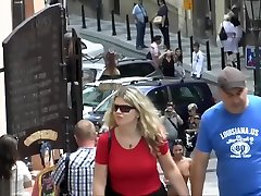 Public candid jiggly wiggly ass in an old European city