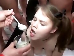 Cum Feeding A Hungry college girl
