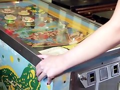 Gorgeous Teen Scarlett horny papu Fucks While Playing Pinball