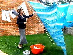norwayn babes teacher Housewife Hangs Out The Washing