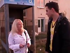 Young dude picks up and fucks blonde granny