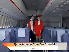 Qatar Airways crew moms his boy fat english mum on board.....beautiful MILF crew
