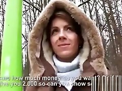 Sexy Eurobabe Flashes Her big booty skin dress And Fucked For Some Cash