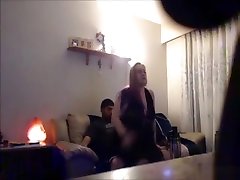 Fat mature couple have some fun on the couch