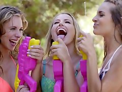 Three playful girlfriends are kissing and masturbating moms hot juliana vega pussies