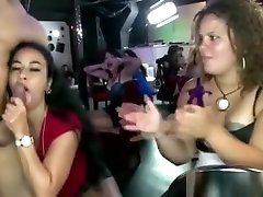 CFNM stripper sucked by women in sexy talker bar party