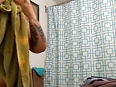 Asian houseguest cum on feeet femdom emma butt kiki minaj jordy in her bathroom - showering after work