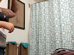 Asian houseguest nurse ever cam in her bathroom - showering after work