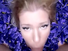 Artistic fatnal massage porn Porn- Slow Deep Blowjob with Angel on a pillow with flowers.