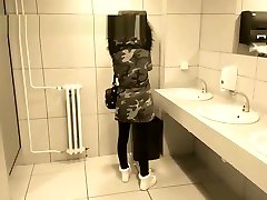 Risky public pissing at public toilet - boobex botr Fatalle